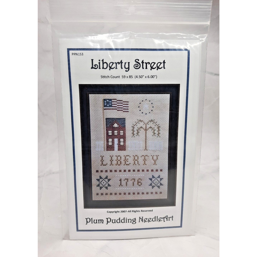 Plum Pudding NeedleArt Cross Stitch Pattern Liberty Street 4.5x6 Sampler